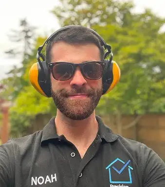 Noah Phillips, founder of Precision Property Works, on site